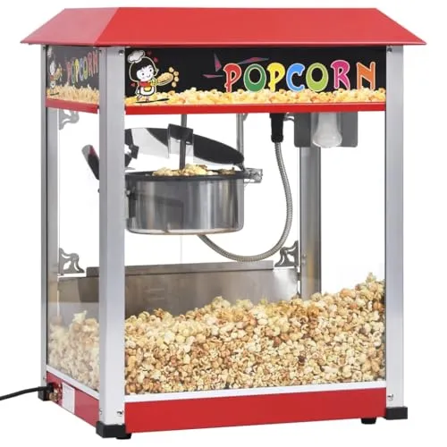 Popcornmaschine mit Teflon-Kochtopf 1400 W - Professionelle Popcornzubereitung in Minuten, mit Edelstahlkessel und beleuchtetem Interieur für perfektes Popcorn