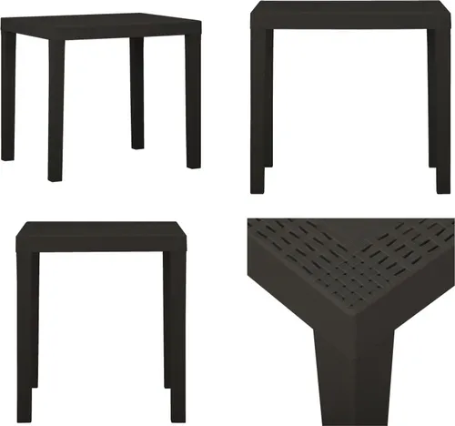 vidaXL Gartentisch Anthrazit 79x65x72 cm Kunststoff