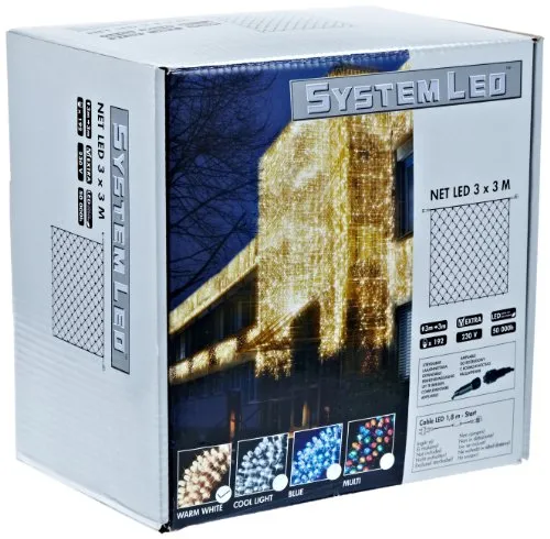 Star Trading LED Lichternetz 3x3 m - Weihnachtsbeleuchtung, energiesparendes LED-Lichternetz für stimmungsvolle Dekoration im Innen- und Außenbereich.