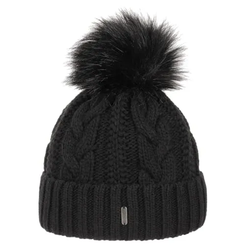 McBURN Cable Knit Umschlagmütze mit Bommel – Stilvolle Wintermütze für Damen - Elegante Bommelmütze aus hochwertiger Wolle, mit Fleece-Futter für angenehme Wärme. Ideal für die kalte Jahreszeit und perfekt für jeden Look.