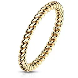 BUNGSA Fingerring 52 (16.6) Ring gedreht Gold aus Edelstahl Damen (Ring, 1-tlg), Frauen Mädchen goldfarben 52 (16.6)