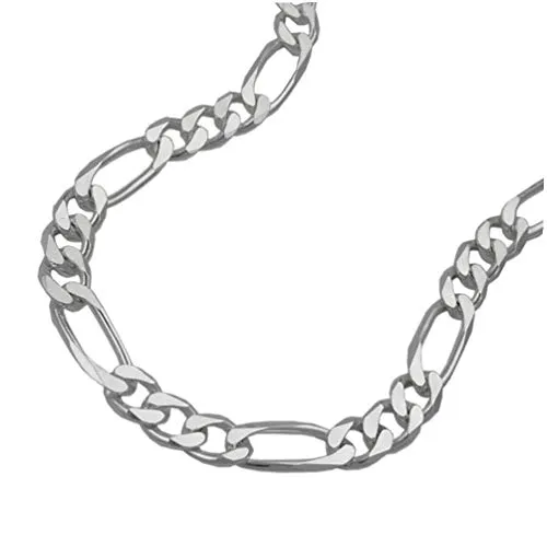 Figaroarmband Damen 925 Silber - 19 cm - Elegantes Figaroarmband für Damen aus 925 Silber, mit diamantierter Oberfläche für besonderen Glanz. Lieferung in schicker Schmuckschachtel.