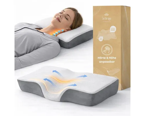 SEI Design Nackenstützkissen Memory-Foam 40x60 cm – Ergonomisches Kissen mit kühlendem Bezug - Ergonomisches Nackenstützkissen für alle Schlafpositionen, mit thermoregulierendem Bezug und beidseitiger Nutzung. Ideal für höchsten Schlafkomfort und hochwertige Verarbeitung.