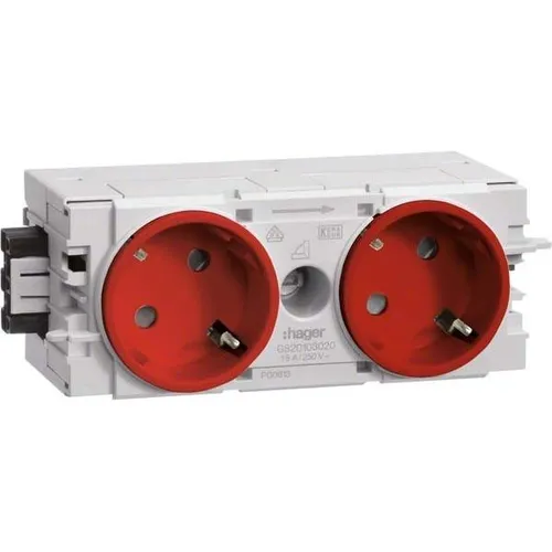 tehalit Steckdose 2-fach 45° Wago Steck-/Klemmtechnik von Hager