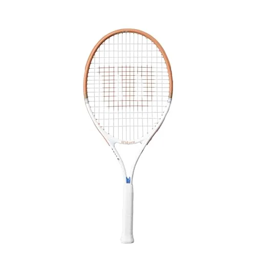 Wilson Kinder-Tennisschläger Roland Garros Elite 25in (9-12 Jahre) - besaitet - Leichter Kinder-Tennisschläger für Einsteiger, inspiriert vom Roland-Garros-Turnier. Ideal zum Erlernen der Technik und für selbstbewusste Schläge. Mit schützenden Bumper für längere Haltbarkeit.