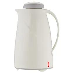 Helios Isolierkanne Wave 1,5 l - Modernes Design - Thermobehälter mit doppelwandigem Isoliereinsatz aus Qualitätsglas, hält Getränke stundenlang warm und überzeugt durch ergonomische Handhabung und hygienische Reinigung in der Spülmaschine.