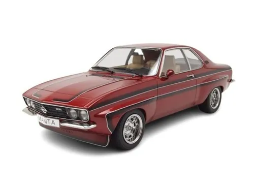 MCG Modellauto Opel Manta A Irmscher 1974 - Dunkelrot Metallic, 1:18 - Detailgetreues Modellauto im Maßstab 1:18 des klassischen Opel Manta A. Ideal für Sammler und Fans, besticht durch hochwertige Verarbeitung und edles Design.
