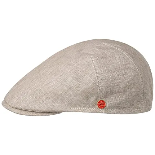 Mayser Sidney Leinen Schirmmütze Flatcap UV-Schutz 30 Handmade Made in EU Herren Sommer beige 58 cm