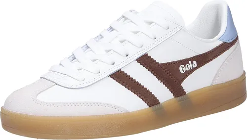 Gola Viper Leder Sneaker Damen Weiß/Dunkelbraun (WT) 41 - Modischer Damen Sneaker im Retro-Design mit hochwertigem Leder und wärmender Fütterung. Die transparente Gummisohle sorgt für optimalen Halt und Stil. Ideal für Alltag und besondere Anlässe.