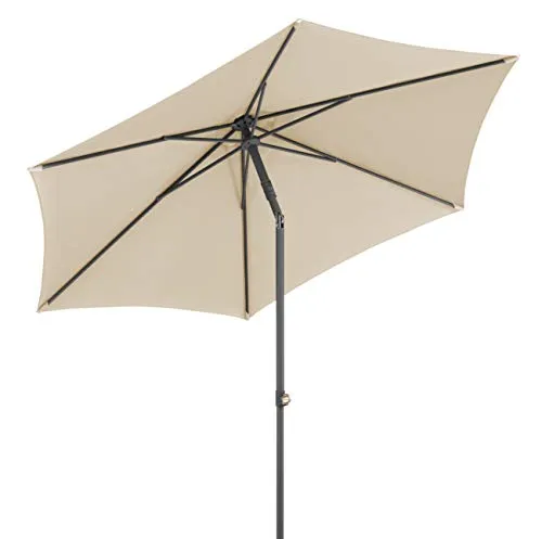 Schneider Sonnenschirm Sevilla, natur, 270 cm rund, 664-02, Gestell Stahl, Bespannung Polyester, 4.6 kg
