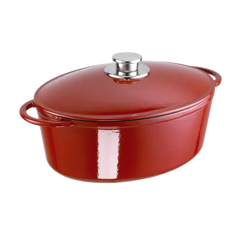 Schulte-Ufer Bräter Rustika, Gusseisen, 34 cm, 7 L - Pfannen für vielseitiges Kochen – Der hochwertige Gusseisen-Bräter bietet hervorragende Wärmeleitfähigkeit und ist ideal zum Schmoren, Grillen und Überbacken. Perfekt für große Familiengerichte!