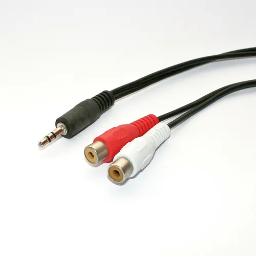 3m Audio-Kabel 3,5mm Klinken-Stecker > 2x Cinch-Buchse Kupplung 3,0 m