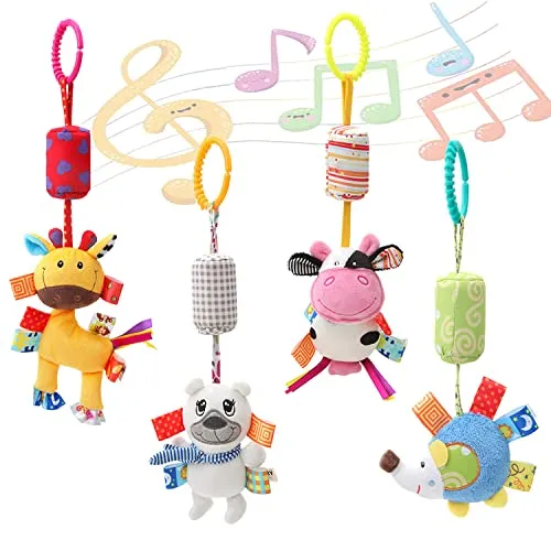Czemo Baby Kinderwagen Spielzeug Kinderbett Anhänge Hängen Rassel Kleinkind Spielzeug laufstall Spielzeug mit Klingel Glocke Soft Rassel Kinderbett Spielzeug für Neugeborene und Kleinkinder