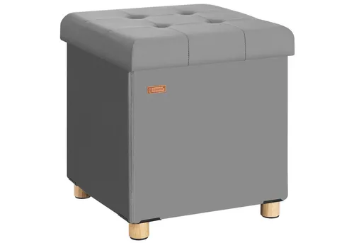 Casaria Faltbarer Sitzhocker aus Samt in Anthrazit - Sitzhocker aus weichem Samt, belastbar bis 300 kg. Perfekt zum Verstauen von Decken und Kissen, klappbar und platzsparend – ideal für jedes Wohnambiente!