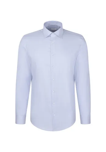 Seidensticker Herren Slim Patch Longsleeve Hemd, Mid Blue - Herrenhemden in Slim Fit aus 100% Baumwolle, bügelfrei und ideal für jede Gelegenheit - vom Büro bis zur Party.