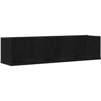 vidaXL Schwarzer Wandmontierter CD Schrank
