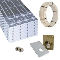 Warmwasser Fußbodenheizung HoWaTech DRY Paket Regelbox SI-RTL, 5,0m2