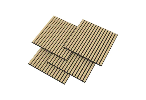 neu.holz 3D Wandpaneel Set »Vang« 60x60 cm Eichenoptik - Set mit 12 dekorativen Akustik-Paneelen zur Raumgestaltung. Verbessern Sie die Raumakustik und schaffen Sie eine gemütliche Atmosphäre mit skandinavischem Design. Flexibel zuschneidbar und einfach zu montieren.