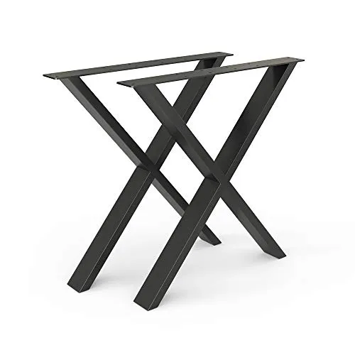 Vicco Tischbeine X-Form Schwarz 70 x 72 cm - Möbelfüße aus robustem Stahl, stabil und langlebig, ideal für Esszimmertische. Perfekte Kombination aus Design und Funktionalität für jeden Essbereich.