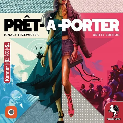 Pegasus Spiele 57510G - Prêt-à-Porter: Modedesign und Strategie vereint - Gesellschaftsspiel für 2-4 Spieler ab 10 Jahren, mit thematischer Marktsimulation und Catwalk-Feeling für spannende Spielabende.
