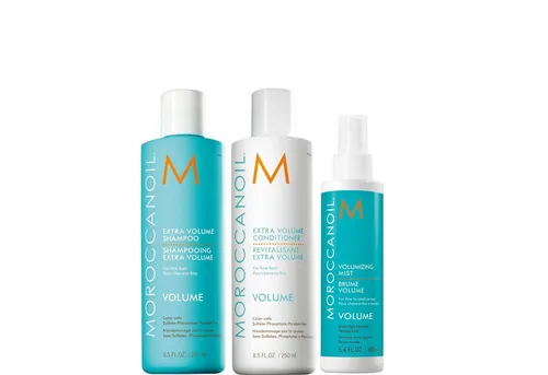 Moroccanoil Haarpflege-Set Volumize Trio, 3-tlg. für mehr Fülle - Entdecken Sie das Moroccanoil Volume Set für feines bis normales Haar. Es verleiht sichtbar mehr Volumen und Schwung, ohne das Haar zu beschweren. Ideal für eine leichte, luftige Haarstruktur.