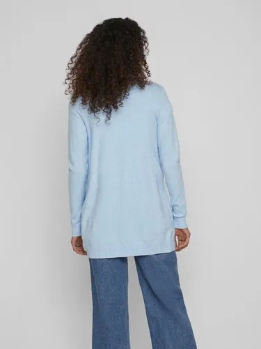 Vila Damen Viril Open L/S Knit Cardigan - Kentucky Blue, XL - Strickjacke für Damen mit V-Ausschnitt und praktischen Fronttaschen, ideal für einen lässigen Look und vielseitig kombinierbar.