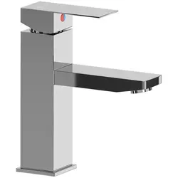 FAUCET-140 Waschbeckenarmatur 18 cm hoch aus Edelstahl in Silber/Chrom - Moderne Waschbeckenarmatur FAUCET-140 aus hochwertigem Edelstahl in Silber/Chrom. Mit integrierten Perlator für gleichmäßigen Wasserfluss und einfacher Montage – die perfekte Ergänzung für dein Badezimmer!