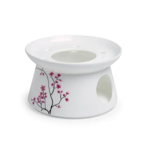 TeaLogic Stövchen Cherry Blossom Kirschblüten - Elegantes Porzellan - Teekocher mit charmantem Cherry Blossom Design, aus hochwertigem China Bone Porzellan für stilvolle Teestunden.