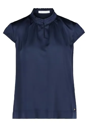 Betty & Co Damen Schlupfbluse Kurzarm Dunkelblau, Größe 40 - Damenbluse mit figurumspielender Passform und eleganter Raffung, ideal für einen stilvollen Look im Alltag.