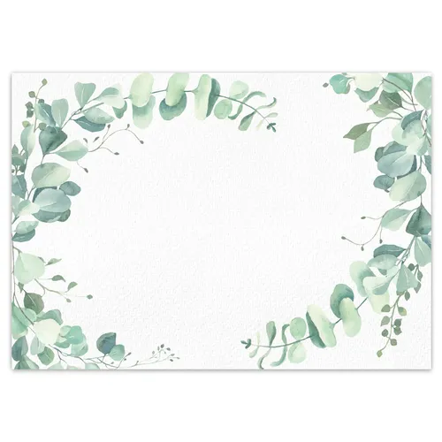 younikat 100 Tischunterlagen mit Eukalyptus Leinen Motiv I DIN A3  I dv_1438