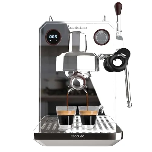 Cecotec Barista Baristeo Intima Espresso-Kaffeemaschine - Professionelle Siebträgermaschine mit 15 Bar Pumpe und Vorbrüh-System für optimale Crema und Geschmack; ideal für Kaffeeliebhaber, die die Kunst des perfekten Espressos zelebrieren.