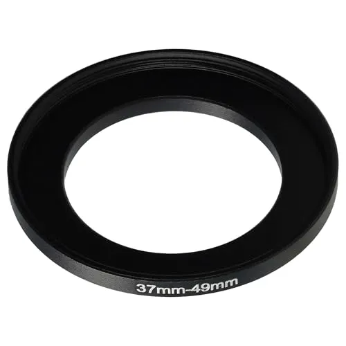 vhbw Step-Up-Ring Adapter von 37 mm auf 49 mm für Kamera Objektiv - Filteradapter, Metall, Schwarz