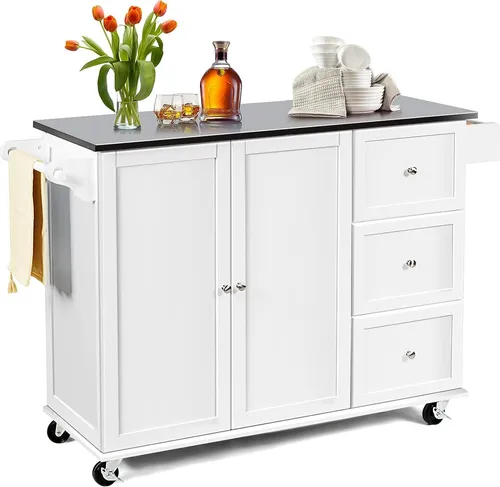 GOPLUS Kücheninsel mit Edelstahlplatte von Goplus