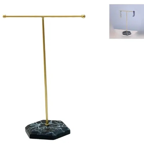 Zwenjuan Schmuckständer,Metall T-Bar Schmuckhalter Ohrringhalter,Schmuck Ständer Schmuck Organizer Halskettenständer Schmuckhalter Hängender für Armbänder,Ohrringe,Ringe,Ketten