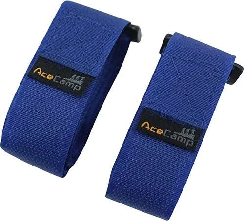 AceCamp Klettgurt 2er Set 2,5x30cm – Packriemen Outdoor Camping Blau