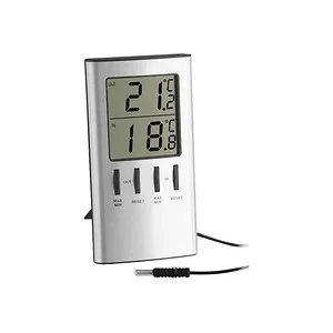 TFA Dostmann Hygrometer 30.1027 - Thermometer in Silber (metallic), präzise Messung für optimale Raumklimaüberwachung