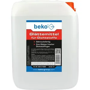 Beko Silikon-Glättmittel 20025000 - Silikon-Glättmittel für Dichtstoffe im 5000ml Kanister, erleichtert das Glätten und sorgt für saubere Ränder sowie geschmeidige Fugenoberflächen. Gebrauchsfertig und lösemittelfrei.