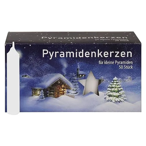 OLShop AG 6er Pack Ebersbacher Pyramidenkerzen klein, Weiß (Ø x H) 14 x 74 mm 300 Stück