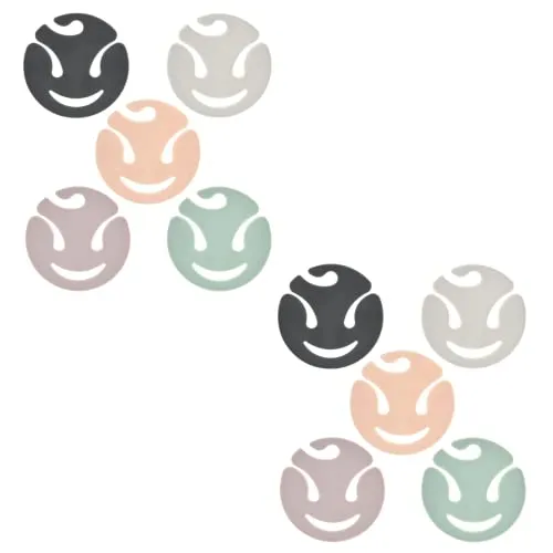 Soxy Sockenklammern Sockenclips Sockenhalter aus Kunststoff Hellrosa, Anthrazit, Mint, Hellgrau & Flieder 10