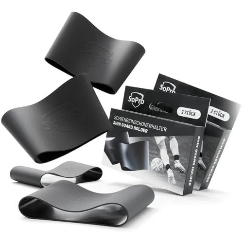 SoPro Fußball Schienbeinschonerhalter - rutschfeste Stutzenhalter Fussball aus Silikon Sorgen für stabilen Halt - Schienbeinschoner Halter Fussball für Herren, Damen & Kinder
