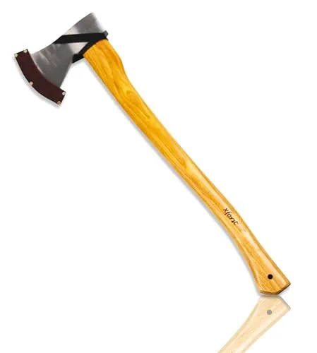 Xforst Forstaxt Axt Spaltaxt UW12, mit Stiel aus Hickoryholz 70 cm und 1,65 kg polierte Schneide aus Kohlenstoffstahl.