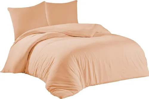 Bettwäsche 200x200 + 2er 80x80 cm Puderrosa Bettbezug Baumwolle, 3-teilig