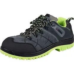 TERRAX WORKWEAR Sicherheitsschuh S1P, Grau/Grün, Größe 46 - Arbeitsschuhe mit Stahlkappe und rutschhemmender PU-Laufsohle, antistatisch und öl- sowie säurebeständig, ideal für sicheres Arbeiten im Beruf.