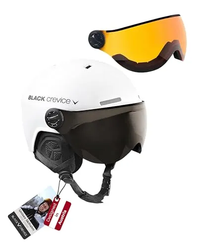Black Crevice Skihelm Arlberg mit 2 Visier in weiß von Black Crevice
