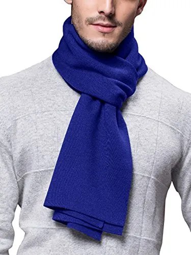 Winter Herbst Herren Strickschal Wolle Gestrickter Schal Warm Weich Einfach Schick Gentleman - 180 * 30 cm Einfarbig Königblau