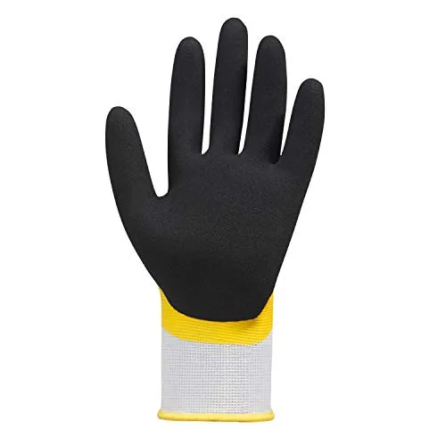 teXXor Handschuhe Polyester-Strickhandschuhe Latex weiß/gelb/schwarz 11