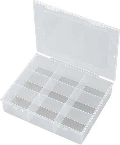 TRU Components E-112-1 Sortimentskasten (L x B x H) 190 x 145 x 42mm Anzahl Fächer: 9 feste Unterteilung Inhalt 1St.