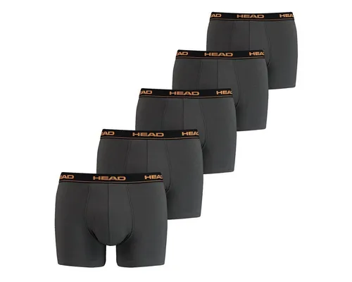 Head Boxershorts 5er Pack M - Dunkelgrau - Herrenunterhosen, bequeme Passform aus 95% Baumwolle für hohen Tragekomfort, ideal für den täglichen Gebrauch.