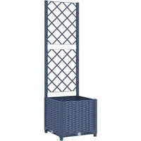 vidaXL Pflanzkübel mit Rankgitter - Dunkelgrau 40x40x136cm, witterungsbeständig und ideal für Garten, Balkon oder Terrasse