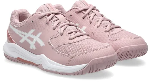 ASICS Kinder Tennisoutdoorschuhe GEL-DEDICATE 8 GS – Stabilität und Flexibilität - Die GEL-DEDICATE™ 8 GS bieten jungen Sportlern optimalen Halt und Bewegungsfreiheit. Mit Kunstleder-Overlays und TRUSSTIC™ System sind sie ideal für dynamische Spiele und schnelle Richtungswechsel.